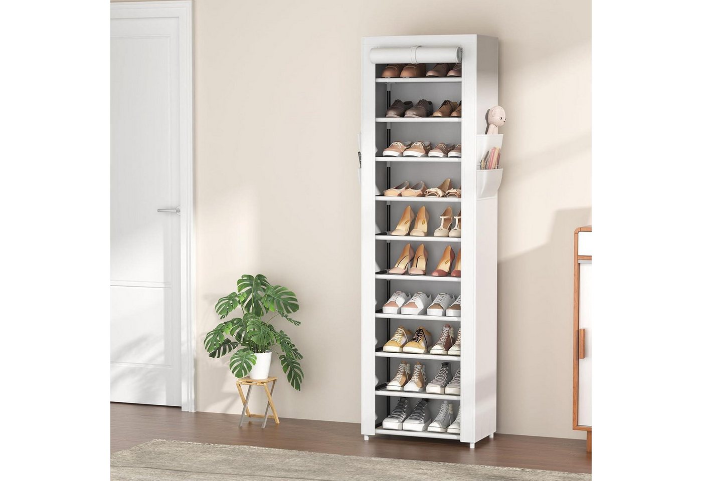 LuxusKollektion Schuhregal Schuhregal 11 Ebenen 20 22 Weiß 11 Ebenen mit staubdichtem Überzug Bild 3