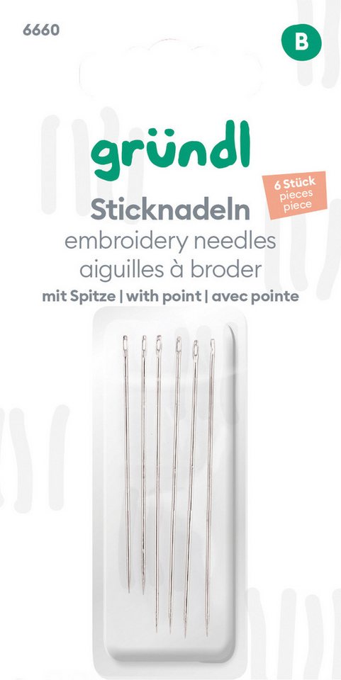 Gründl Sticknadeln Gründl Sticknadeln mit Spitze, 6 Stück