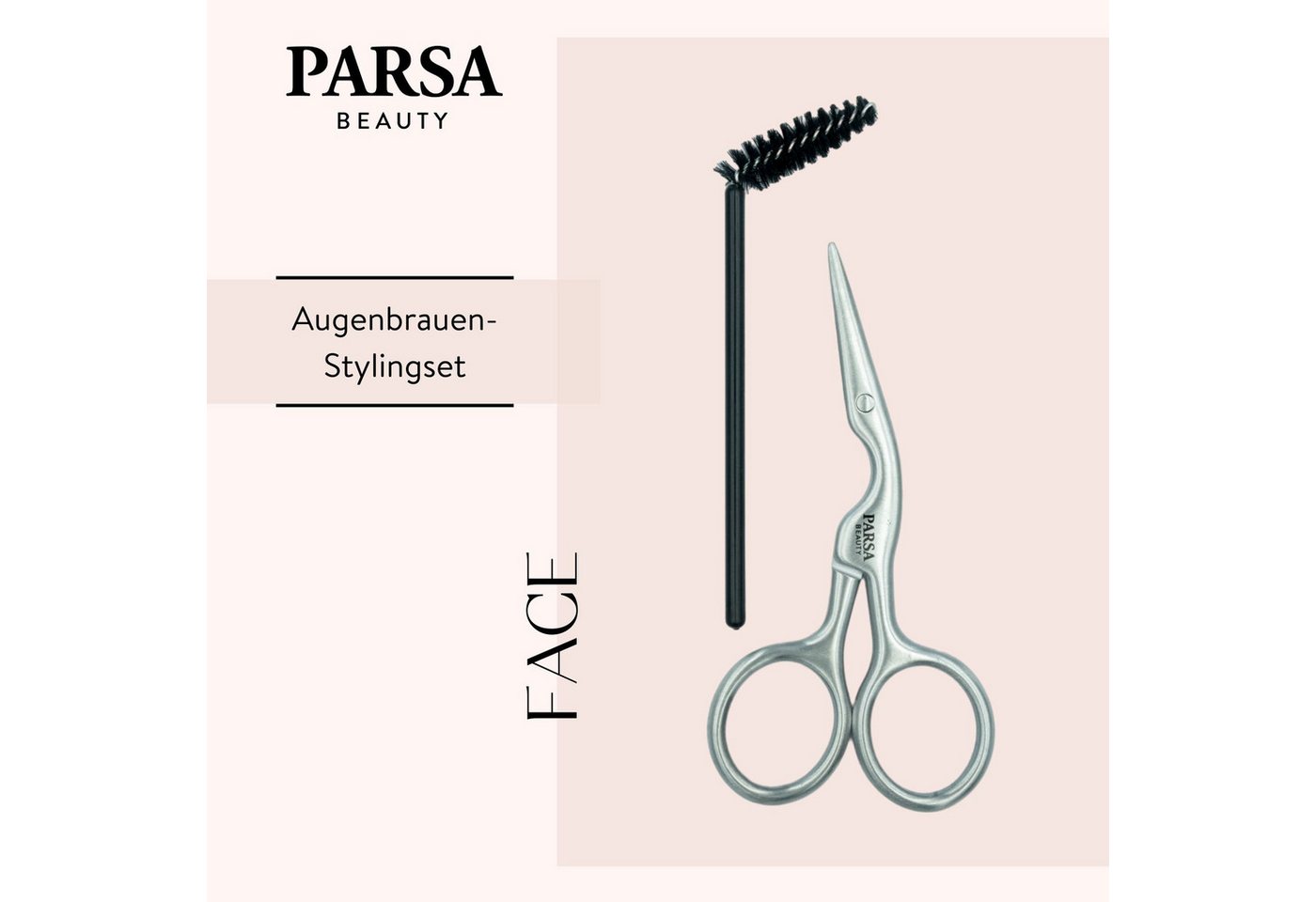 PARSA Beauty Augenbrauenschere Essential Augenbrauenschere mit Spoolie, präzises Trimmen Bild 3