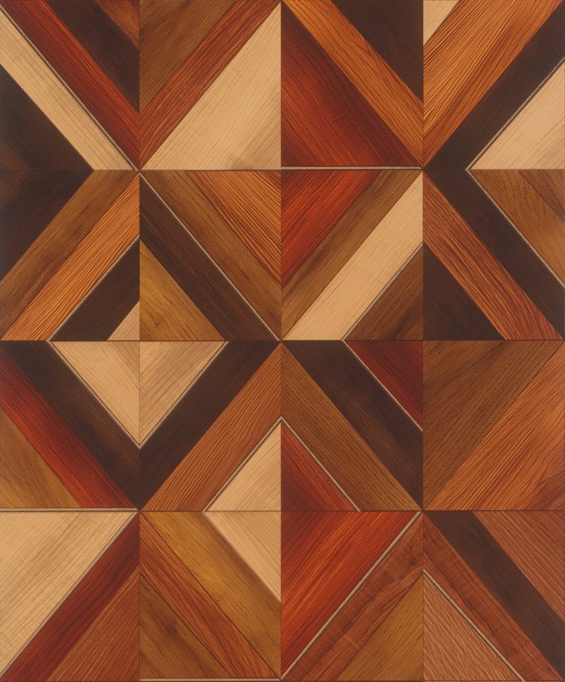 Rasch Vliestapete Aurex - Selbstklebende Tapete Holzoptik von tesa® x rasch®, strukturiert, Holzoptik, geometrisch, (1 Rolle, 1 St), selbstklebend, 6,00m x 0,53m Bild 2