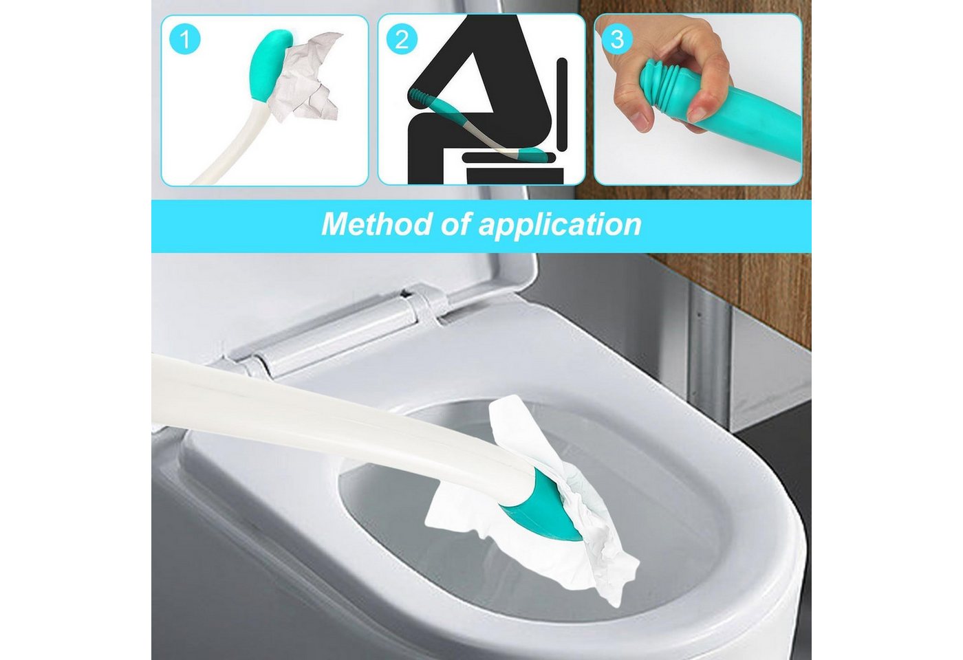 MOPUEA Haltegriff Toilettenhilfe Set 3-teilig Ergonomisch Faltbar Hygienisch, Ergonomisch faltbar hygienisch leicht zu verwenden