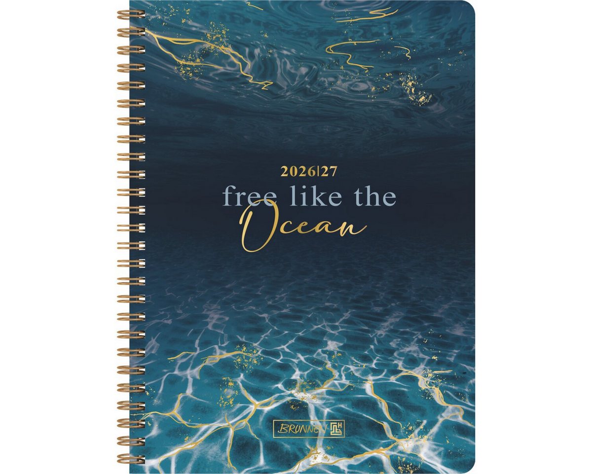 BRUNNEN Buchkalender Schülerkalender A5 1 Woche/2 Seiten Ocean 2026/2027 Bild 3