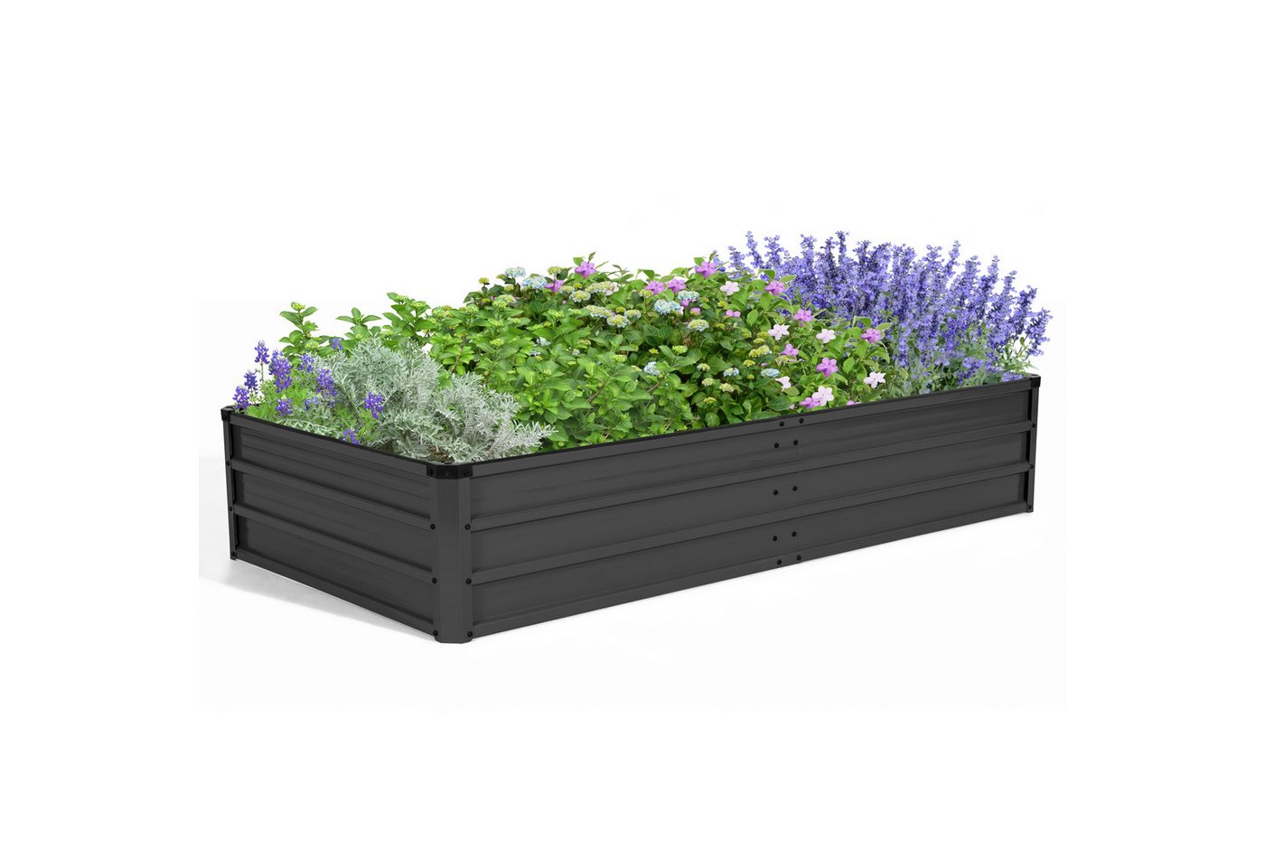 Avestar Hochbeet Rechteckiges verzinktes Gartenbeet 180×90×35 cm dunkelgrau (1 St), stabiles Pflanz- und Gemüsebeet für Terrasse und Außenbereich Bild 5