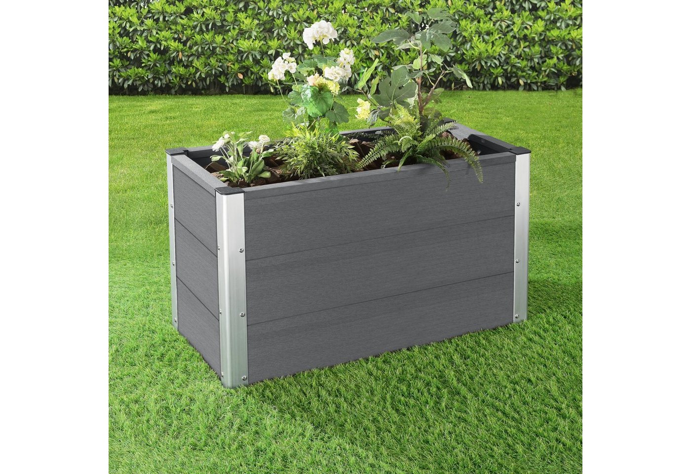 neu.holz Hochbeet, »Esens« WPC Pflanzkasten 100x50x50cm Blumenkübel grau Bild 4