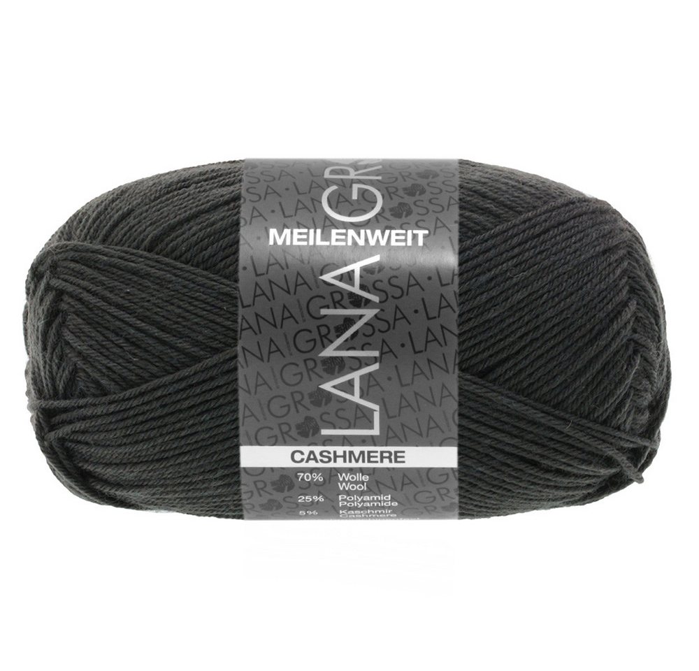 LANA GROSSA MEILENWEIT 50 g CASHMERE Häkelwolle, 210 m (weiche 4-fach Sockenwolle mit Kaschmir-Anteil), 50 g