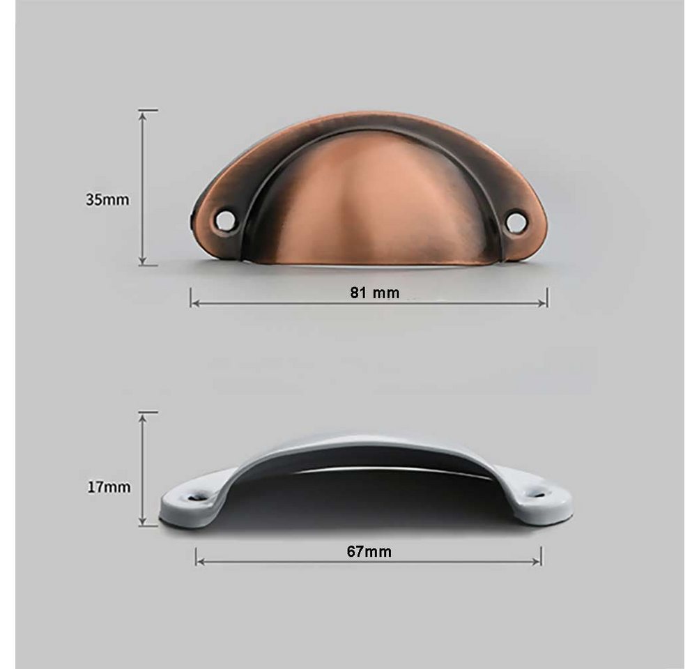 maDDma Muschelgriff 12 Muschelgriffe inkl. Schrauben 81x35mm, schwarz Bild 2