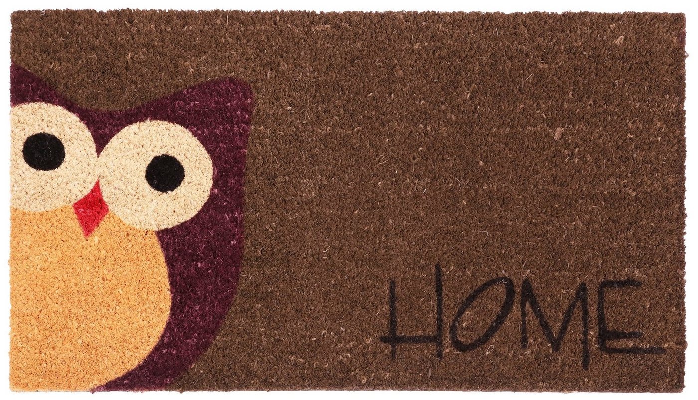 Betz Kokosmatte Kokosmatte Fußmatte Schmutzfangmatte Eule Home braun 45x75cm, (1-St) Bild 3