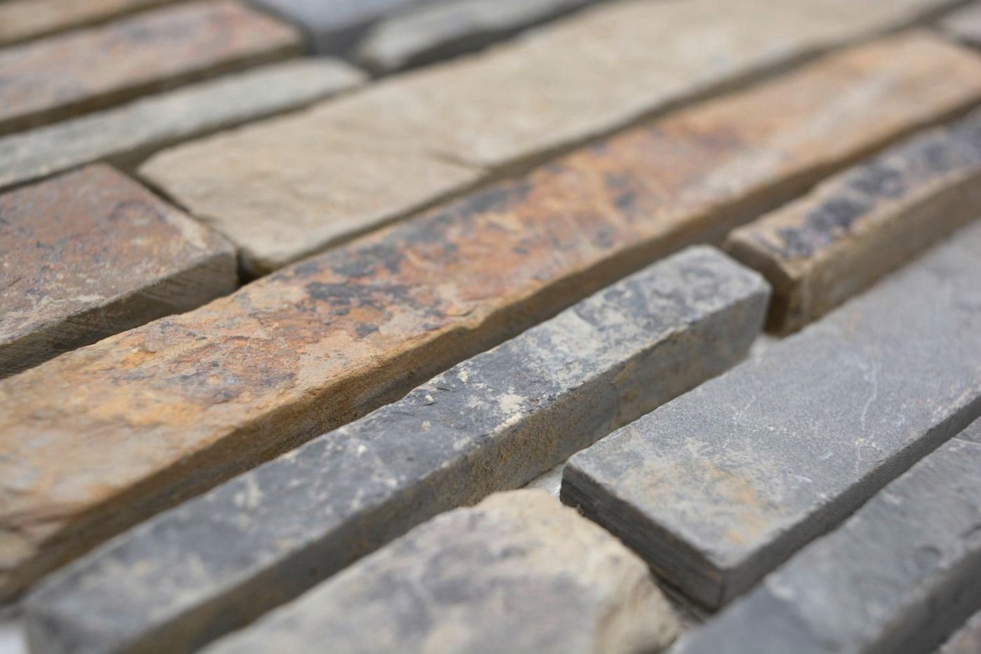 Mosani Mosaikfliesen Schiefer Mosaik Fliese Naturstein rost Brick rustik Küchenfliese Bild 4