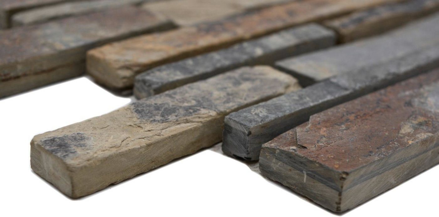 Mosani Mosaikfliesen Schiefer Mosaik Fliese Naturstein rost Brick rustik Küchenfliese Bild 5