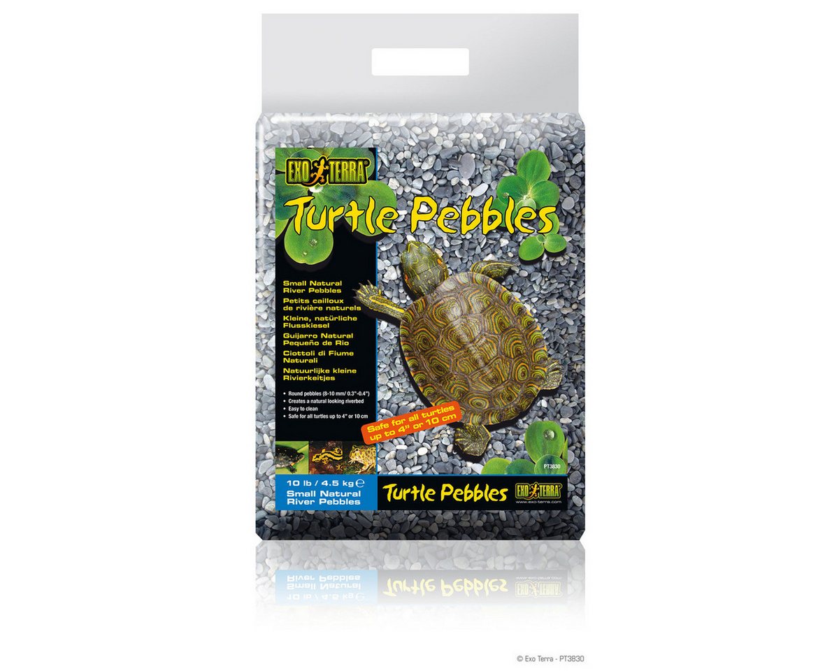 Exo Terra Terrarien-Substrat Turtle Pebbles - natürliche Flusskiesel 4,54 kg klein / Maße: 8-10 mm für Schildkröten bis 10 cm Panzerdurchmesser