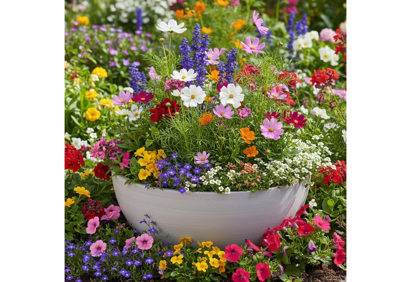 colourliving Blumentopf Pflanzkübel "BOWL" Ecostone – Rund, nachhaltig & wetterfest, Stilvolle Nachhaltigkeit für drinnen und draußen Bild 4