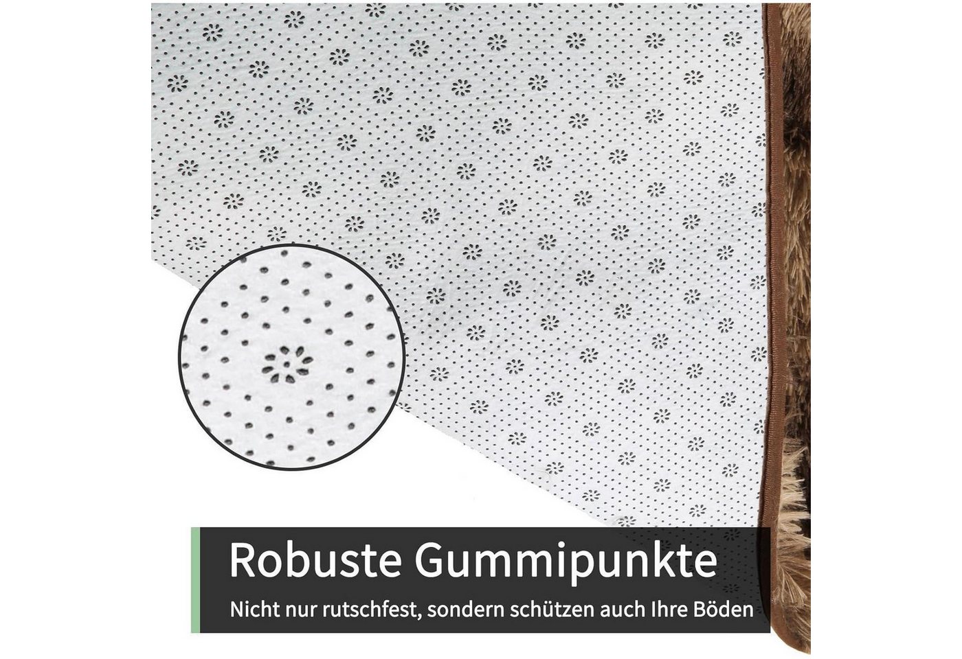 Sour Lemon Hochflor-Teppich Sour Lemon Hochflor Teppich Braun 140x200 Waschbar Anti-Rutsch Bild 2