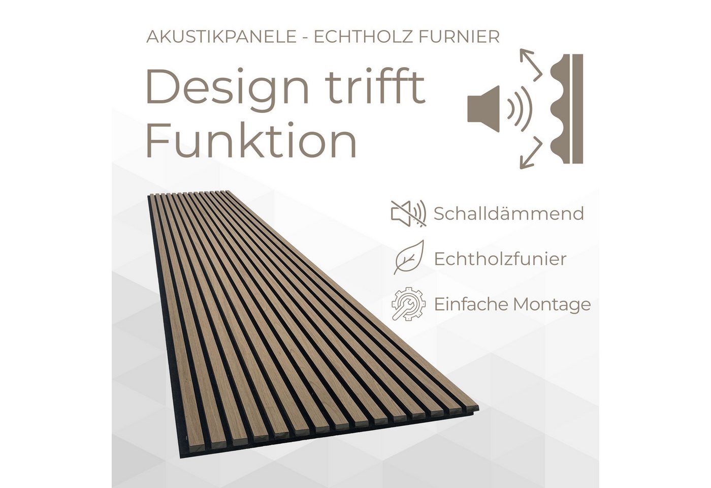 tktrading24 Wandpaneel Akustikpaneel mit Holzfurnier Wandpaneele in Black Walnut PET-Filz, BxL: 60x270 cm, (2-tlg) Bild 2