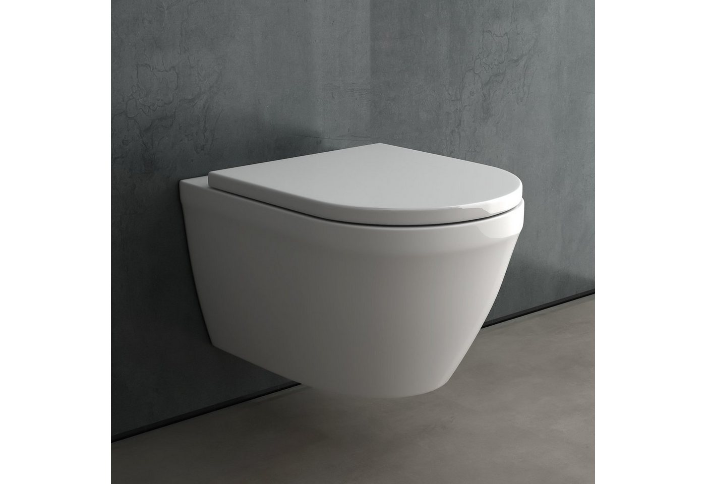 Alpenberger Vorwandelement WC Set Komplett: Hänge WC + Villeroy & Boch Spülkasten Betätigungsplatte, Wassersparsam + Nano, Toilette Spülrandlos, Komplettes Wand WC Set mit WC Sitz Bild 2
