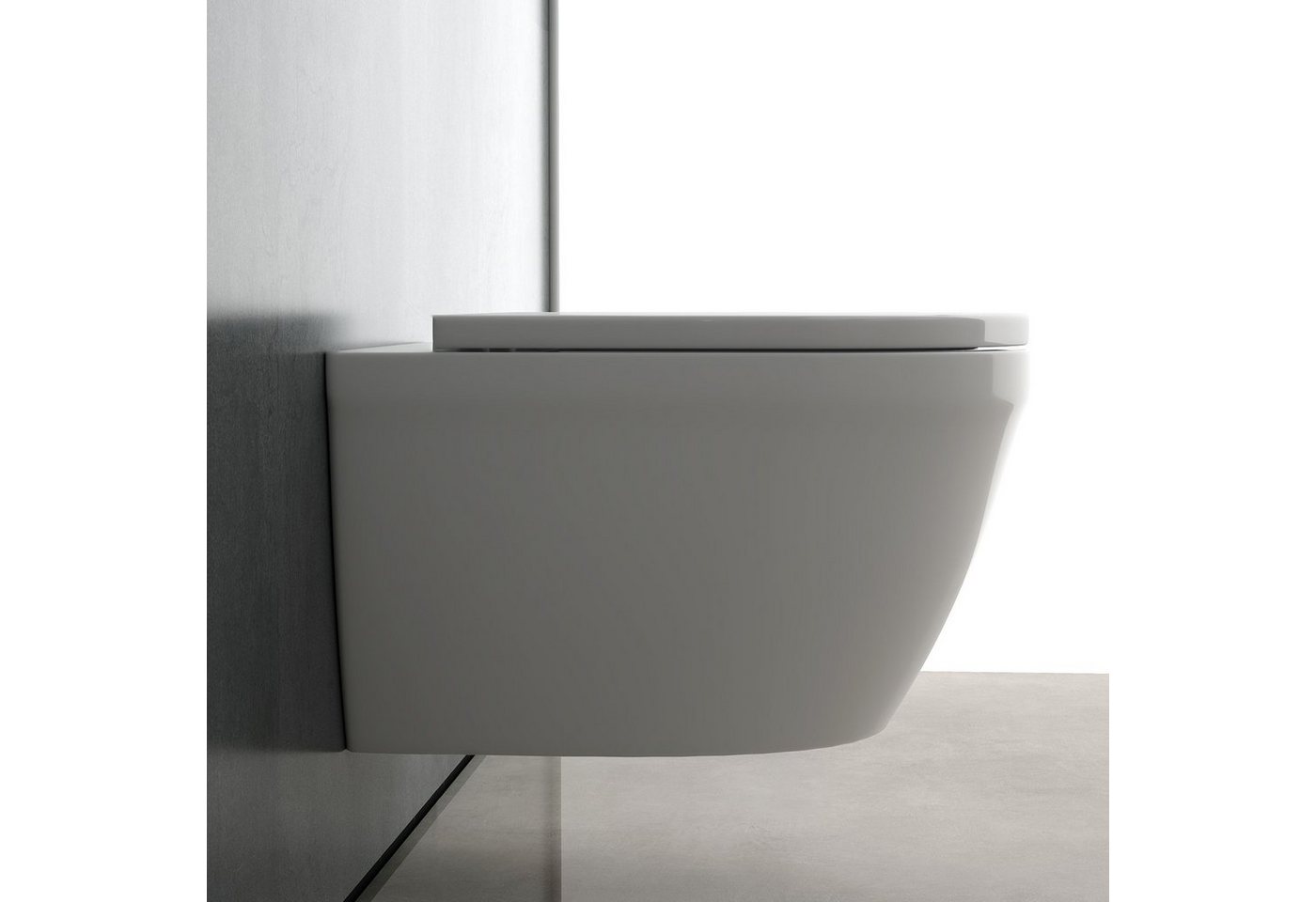 Alpenberger Vorwandelement WC Set Komplett: Hänge WC + Villeroy & Boch Spülkasten Betätigungsplatte, Wassersparsam + Nano, Toilette Spülrandlos, Komplettes Wand WC Set mit WC Sitz Bild 4