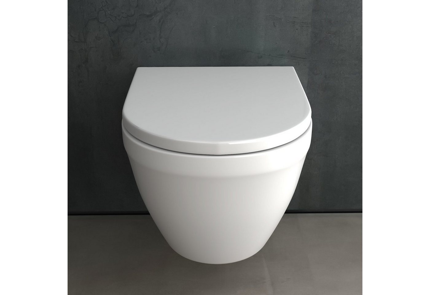 Alpenberger Vorwandelement WC Set Komplett: Hänge WC + Villeroy & Boch Spülkasten Betätigungsplatte, Wassersparsam + Nano, Toilette Spülrandlos, Komplettes Wand WC Set mit WC Sitz Bild 5