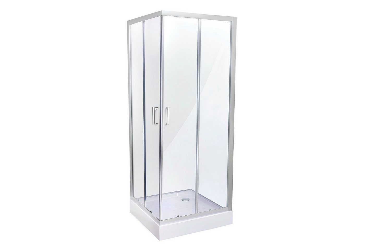 Belvit Eckdusche BV-DK3-100100, BxT: 100x100 cm, 1-tlg., Belvit Duschkabine Eckdusche mit Schiebetüren und Duschwanne Bild 2