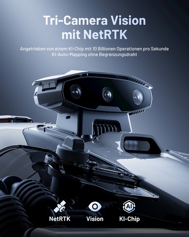 Mammotion Rasenmähroboter LUBA Mini 2 AWD Mähroboter ohne Begrenzungsdraht, bis 1000 m² Rasenfläche, (mit Garage, Wascheständer), Triple-Kamera KI-Vision + NetRTK, Randmähen, Auto-Kartierung, 4G, APP Bild 4