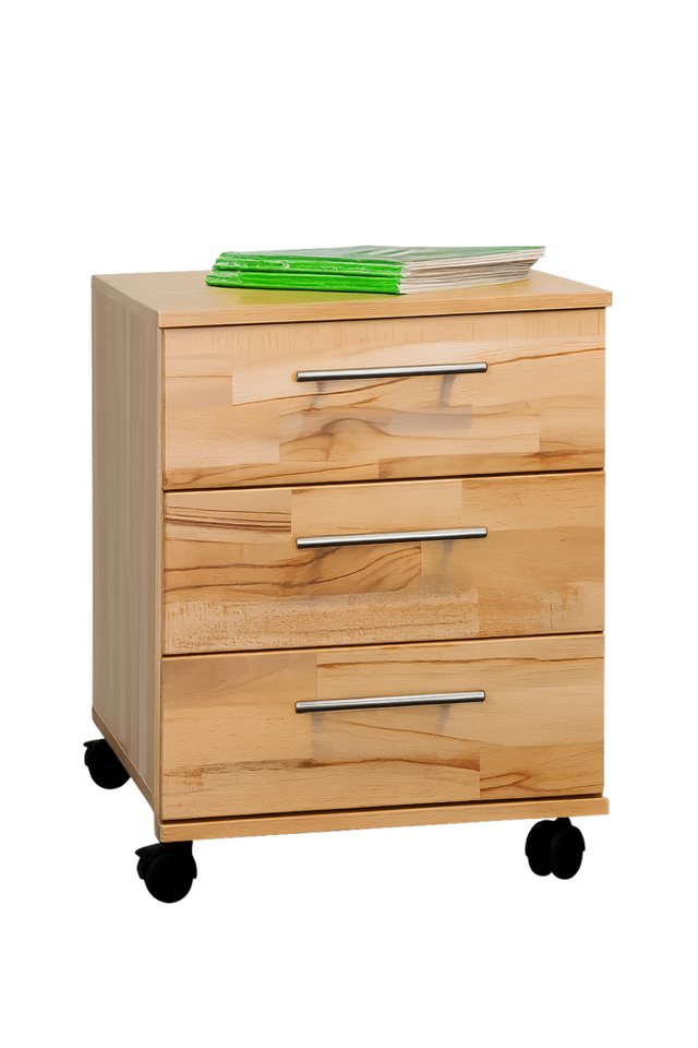 bv-vertrieb Rollcontainer Rollcontainer Schubcontainer Kernbuche Büroschrank 3 Schubkästen #4011