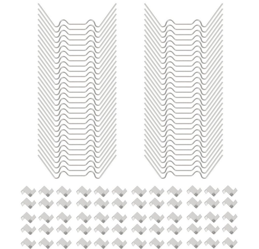 TUWENA Gewächshausclips 120 stücke Edelstahl Gartenpfähle W-förmige Nägel und Z-förmige