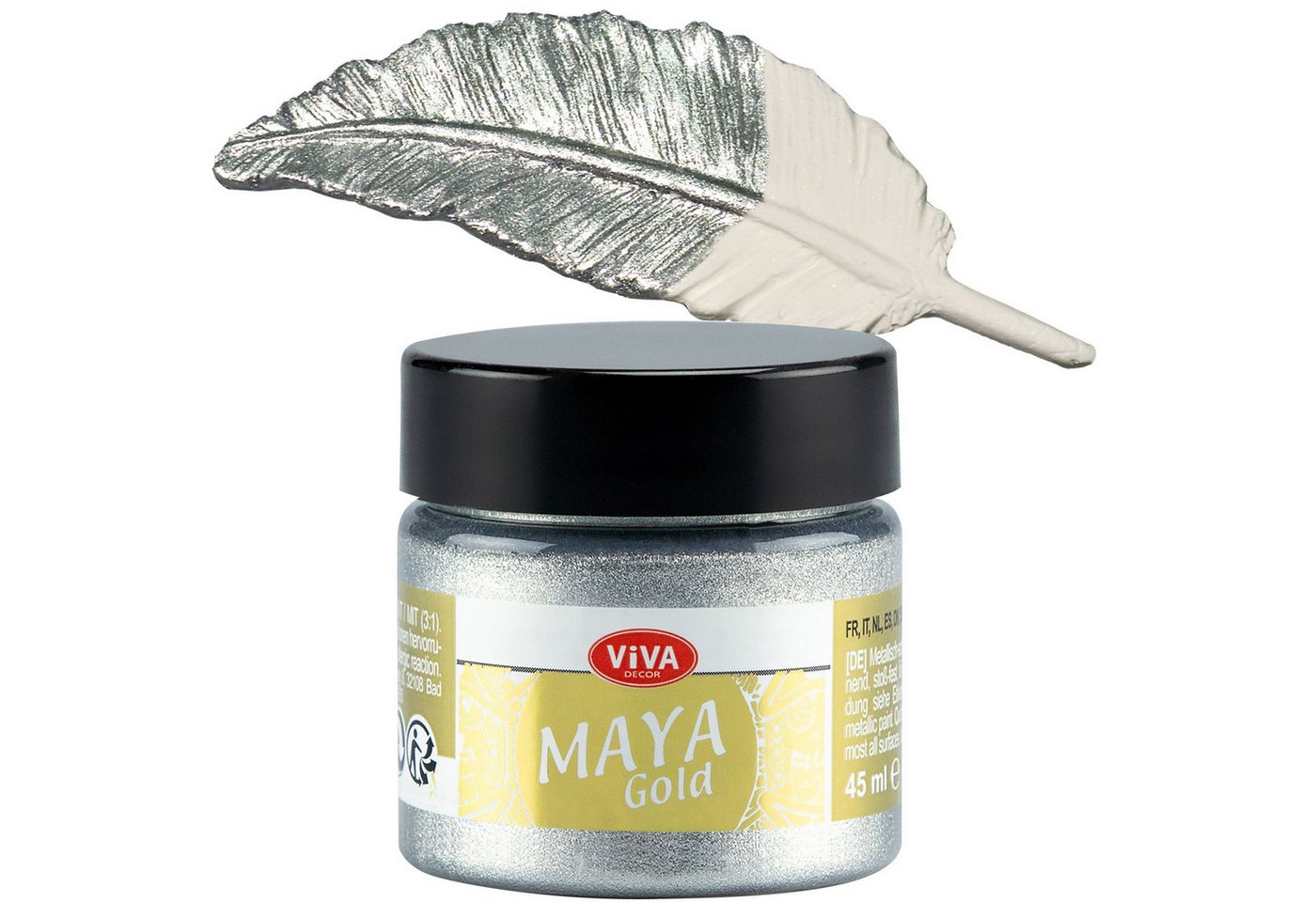 Viva Decor Acrylfarbe ViVA DECOR Maya Gold 45ml - Silber Bild 3
