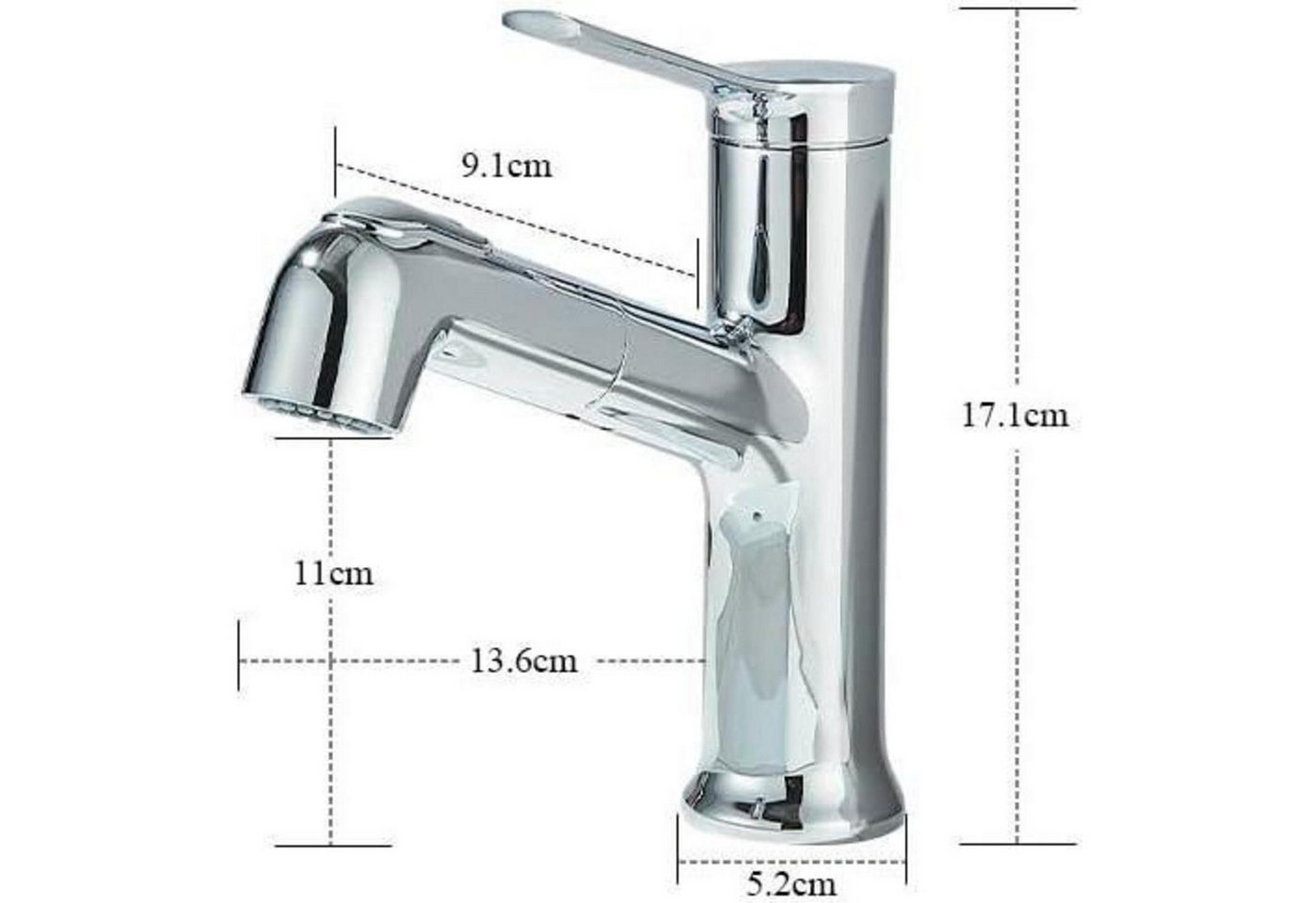 LuxusKollektion Waschtischarmatur Wasserhahn Bad Einhebelmischer Ausziehbar Brause Chrom 2 Strahlarten Bild 3