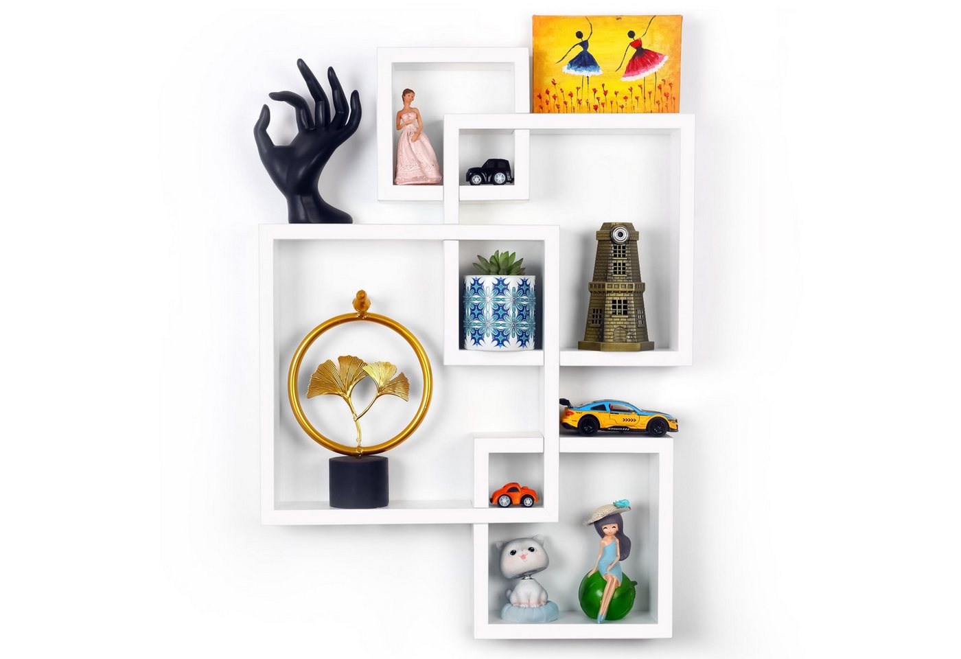 Belle Vous Regal BELLE VOUS Würfel Wandregal weiß aus Holz für Bücher und Deko Bild 5