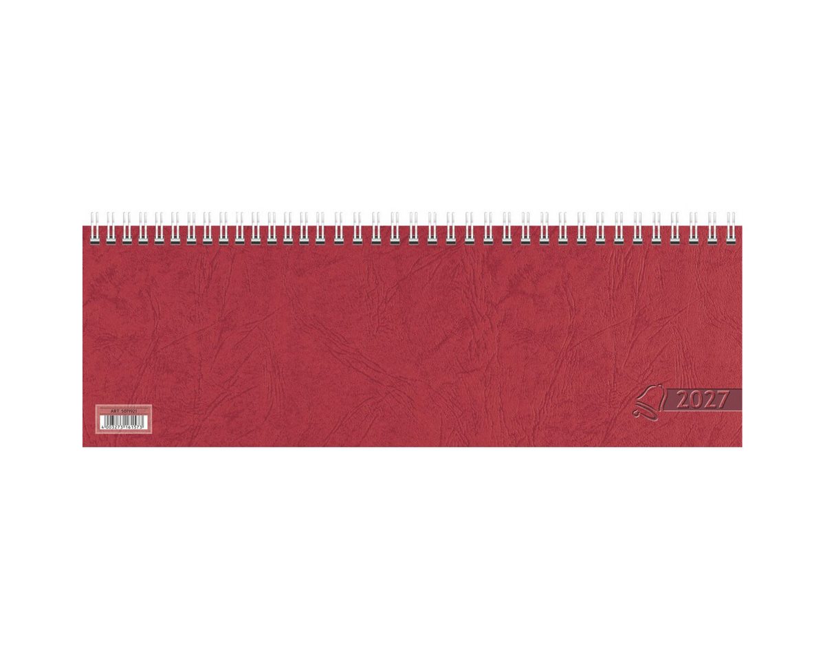 GLOCKEN Schreibtischkalender Querkalender 29,7x10cm 1 Woche auf 1 Seite rot Kalendarium 2027 Bild 2