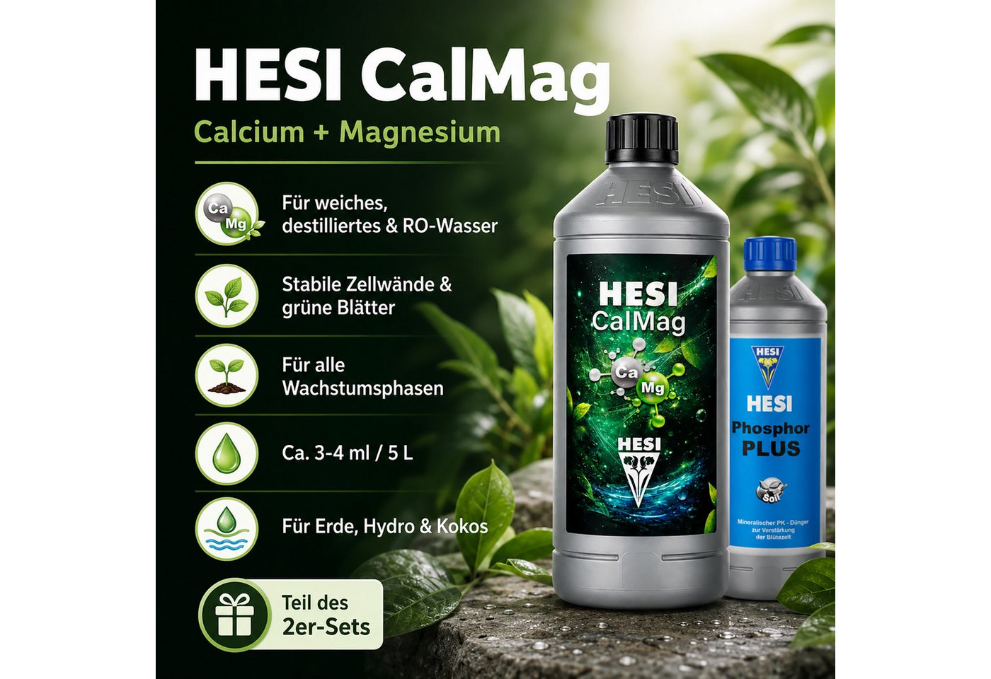 HESI Spezialdünger 1 Liter HESI Phosphor Plus + 1 Liter HESI CalMag, Grow Dünger Kombi, Kombiangebot, Blütenpracht Blütenelixier Zellwandstärkung Bild 5