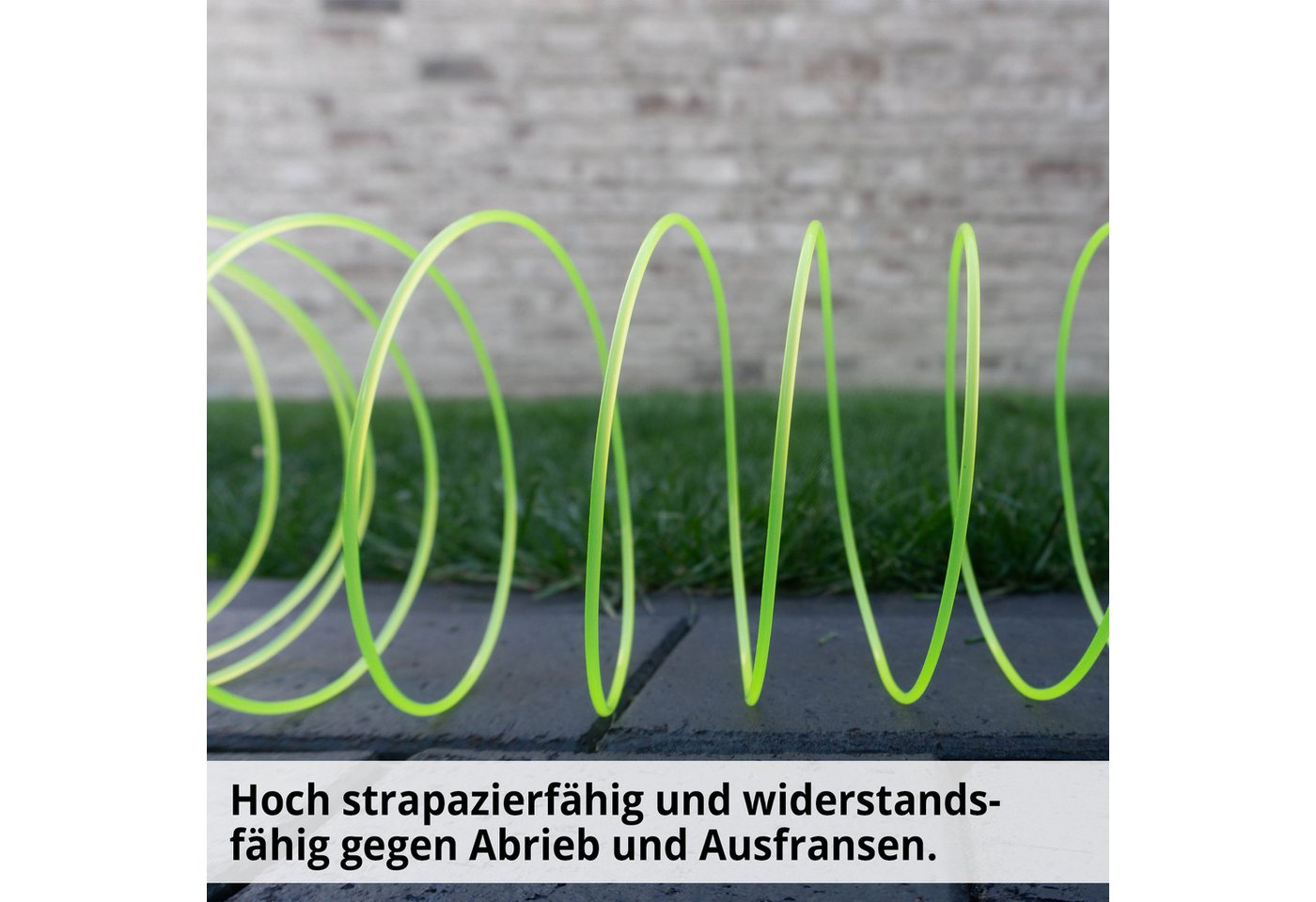 Hecht Rasentrimmer-Ersatzspule 10018016 Trimmerfaden 1,6 mm Mähfaden Nylonfaden neongelb, 180 m Fadenlänge, Rundfaden für Motorsense, reißfest, witterungsbeständig Bild 3