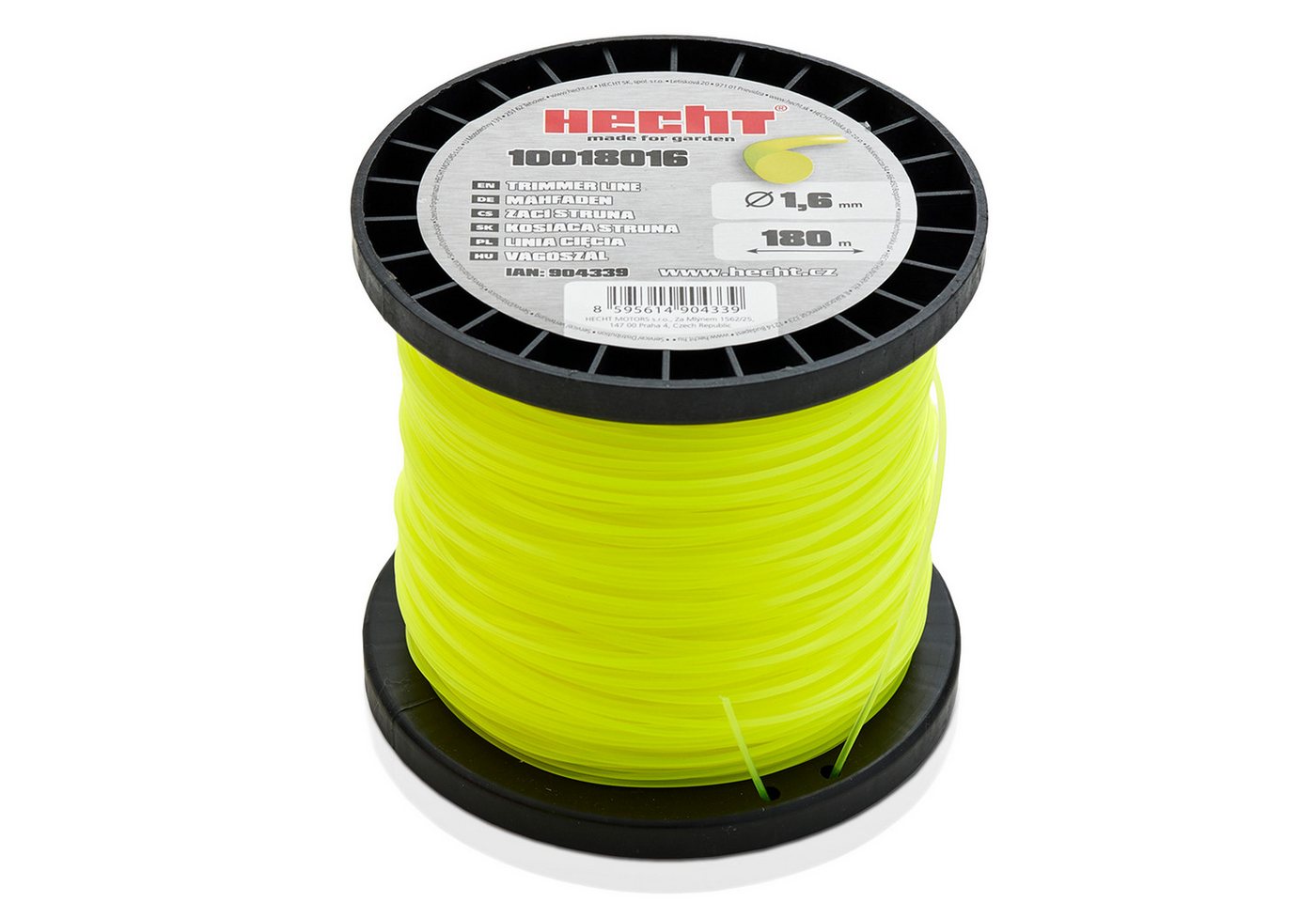 Hecht Rasentrimmer-Ersatzspule 10018016 Trimmerfaden 1,6 mm Mähfaden Nylonfaden neongelb, 180 m Fadenlänge, Rundfaden für Motorsense, reißfest, witterungsbeständig Bild 4
