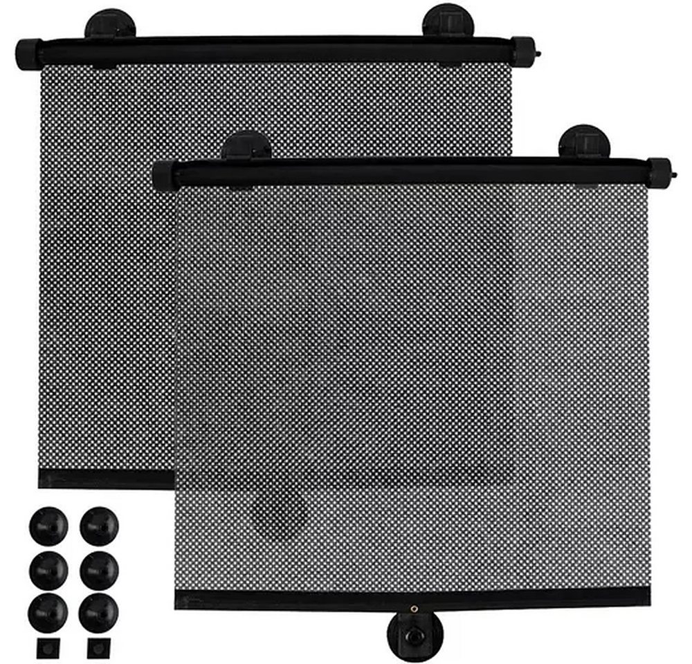 Rollo Autofenster Sonnenschutzrollo Seitenscheibe, ISO TRADE, Saugnapf, Saugnapfmontage, Sonnenschutz, verdunkelnd, automatischer Rücklauf Bild 2