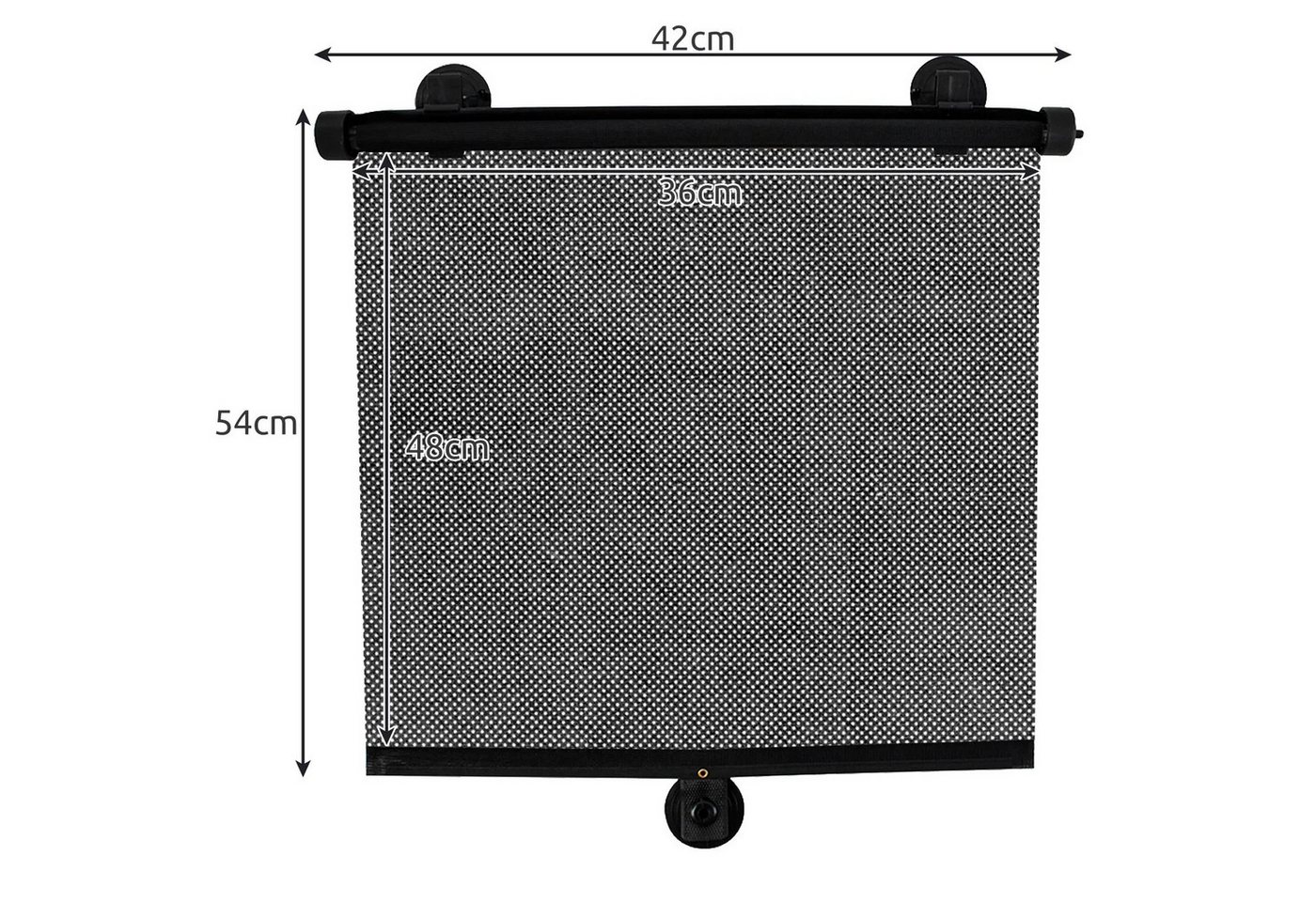 Rollo Autofenster Sonnenschutzrollo Seitenscheibe, ISO TRADE, Saugnapf, Saugnapfmontage, Sonnenschutz, verdunkelnd, automatischer Rücklauf Bild 3