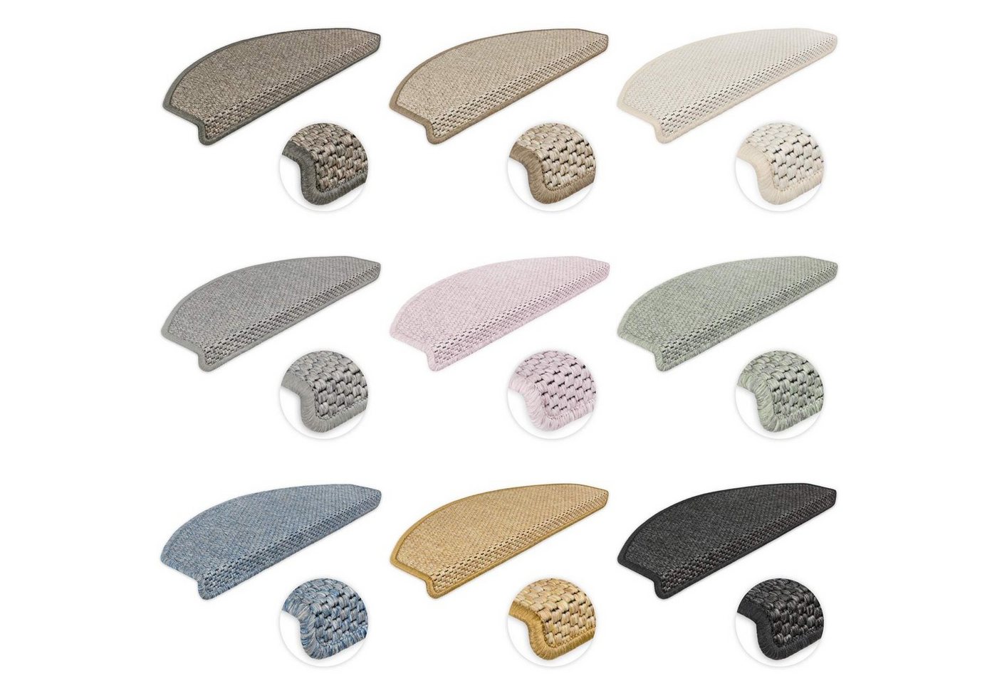 Metzker® Stufenmatte Stufenmatten Göteborg Halbrund, halbrund, Höhe: 8 mm, 18 Stück - Hellbraun Bild 2