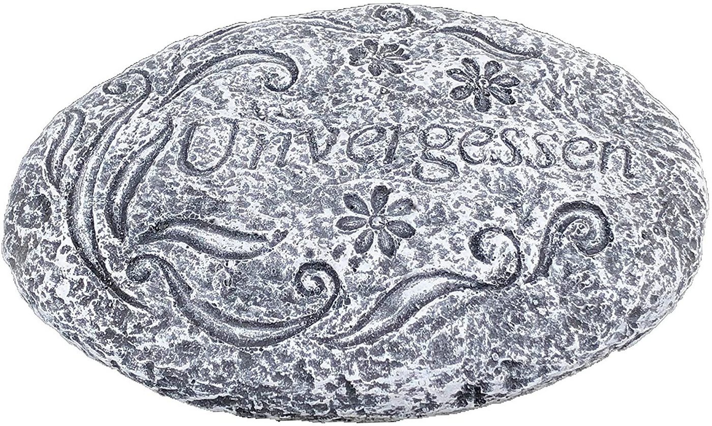 Stone and Style Gartenfigur Frostfester Grabschmuck Grabstein Unvergessen Steinguss