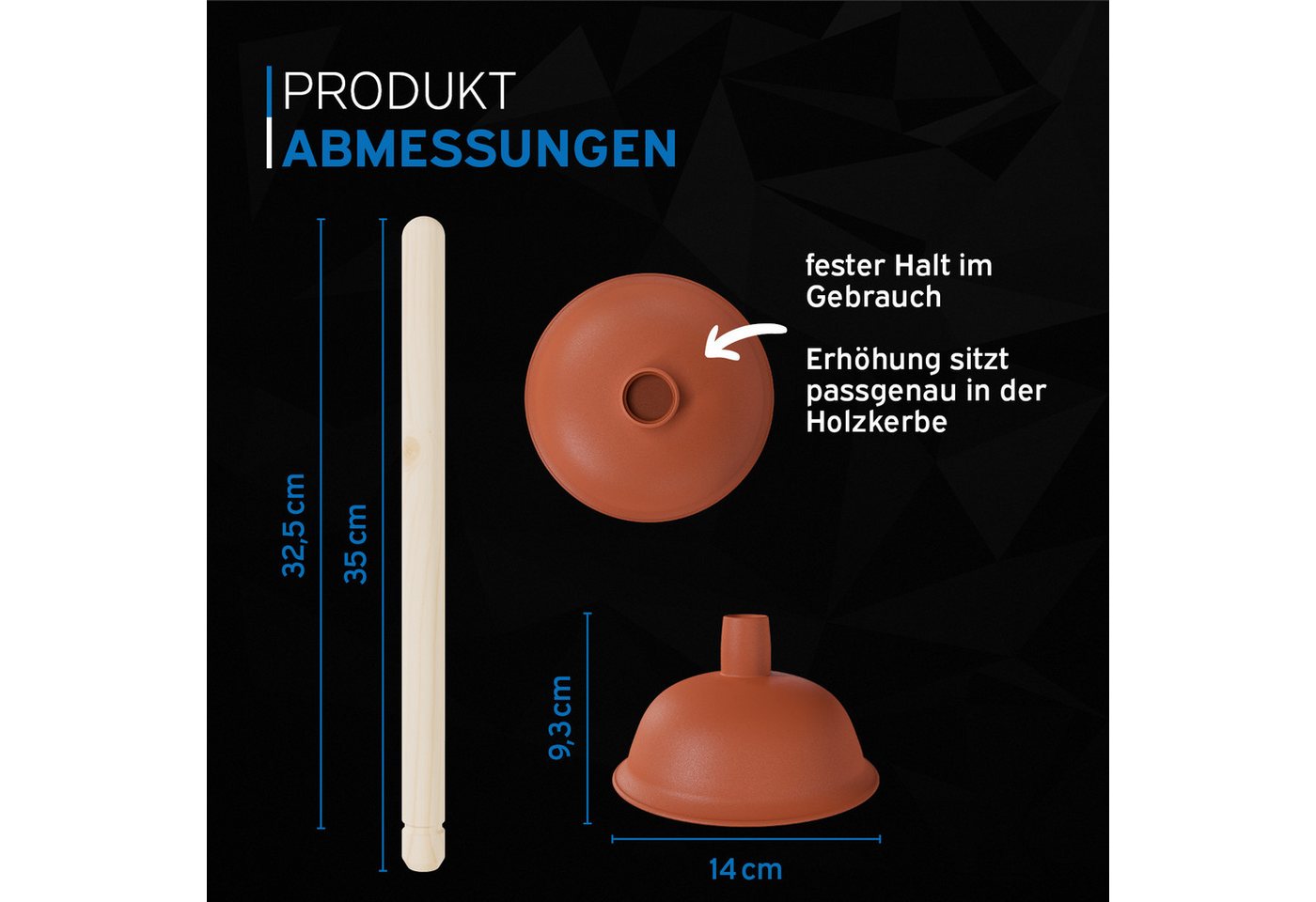 kör4u Rohrreinigungspumpe kör4u Pömpel mit Stiel, 140 mm Bild 4