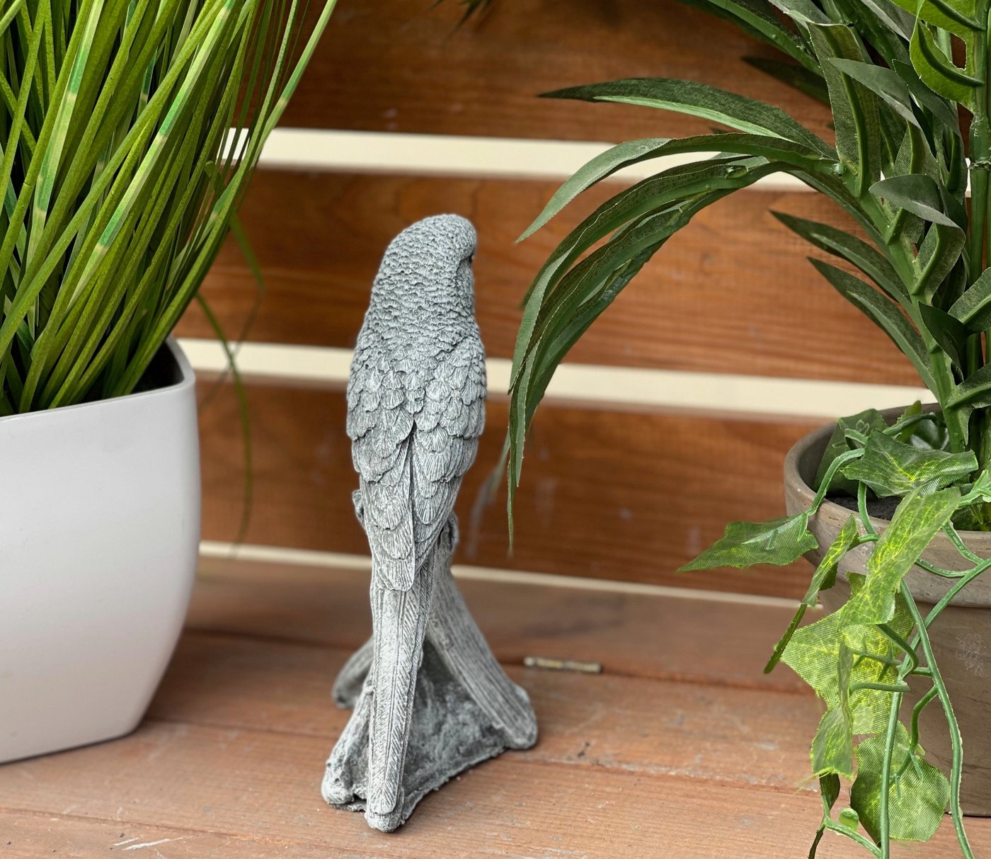 Stone and Style Gartenfigur Frostfeste Steinfigur Wellensittich