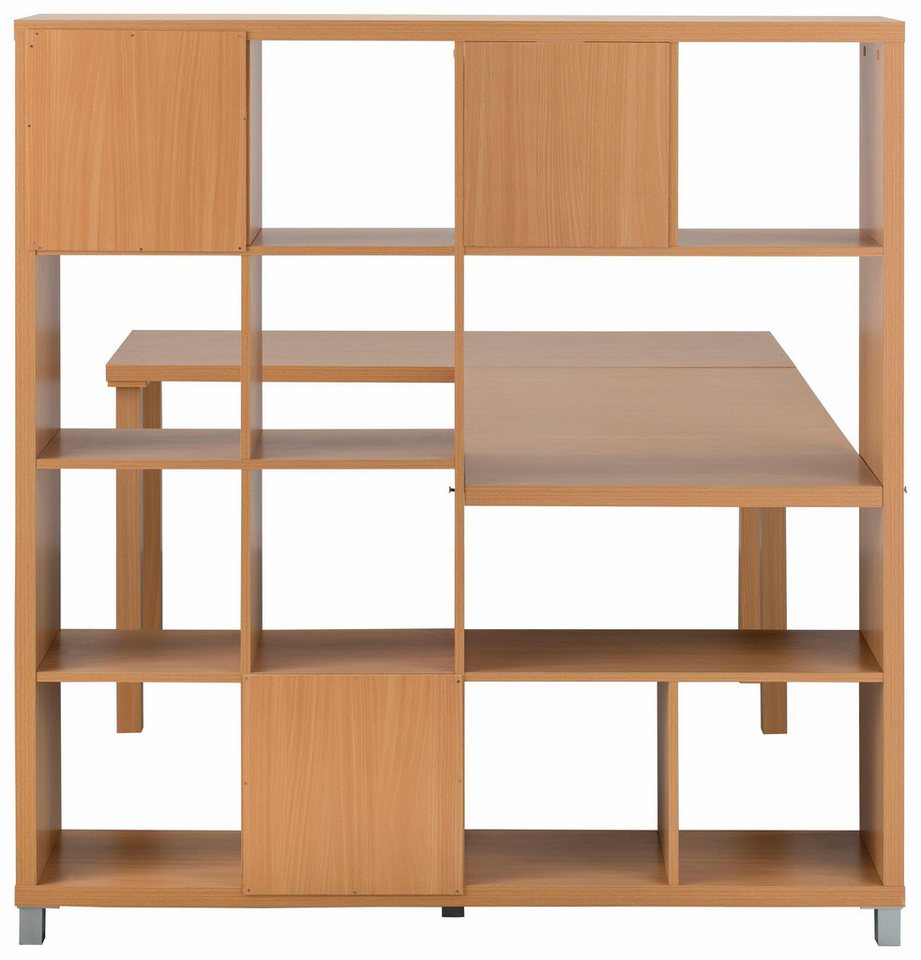 loft24 Regal-Schreibtisch Kiera - Schreibtisch Arbeitstisch Schreibpult, Schreibtisch mit Regal, Arbeitszimmer Home Office, modernes Design Bild 3