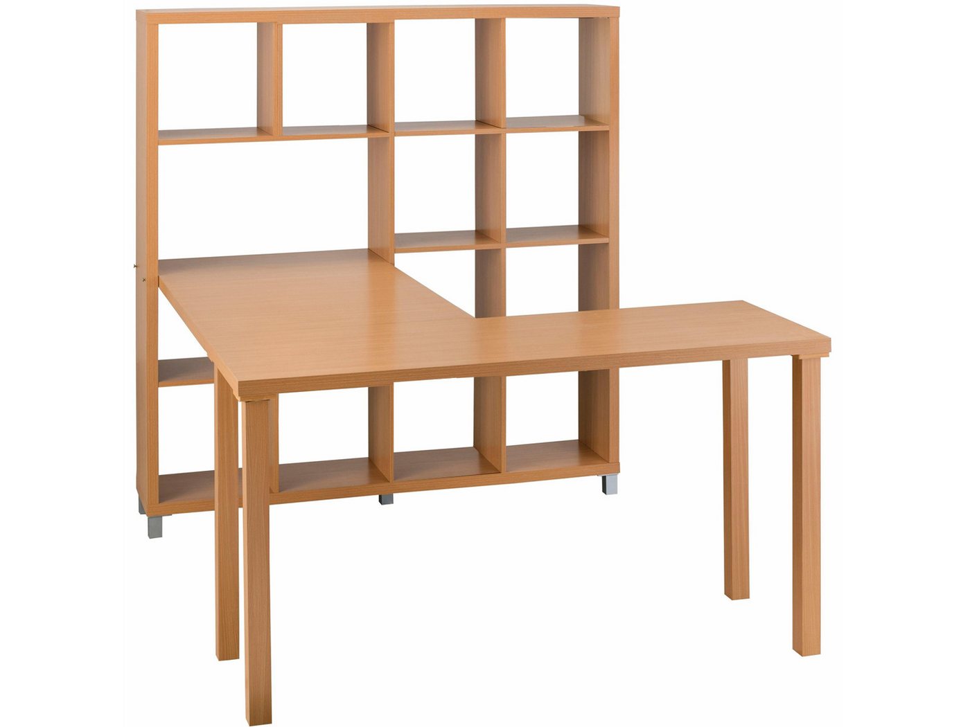 loft24 Regal-Schreibtisch Kiera - Schreibtisch Arbeitstisch Schreibpult, Schreibtisch mit Regal, Arbeitszimmer Home Office, modernes Design Bild 4