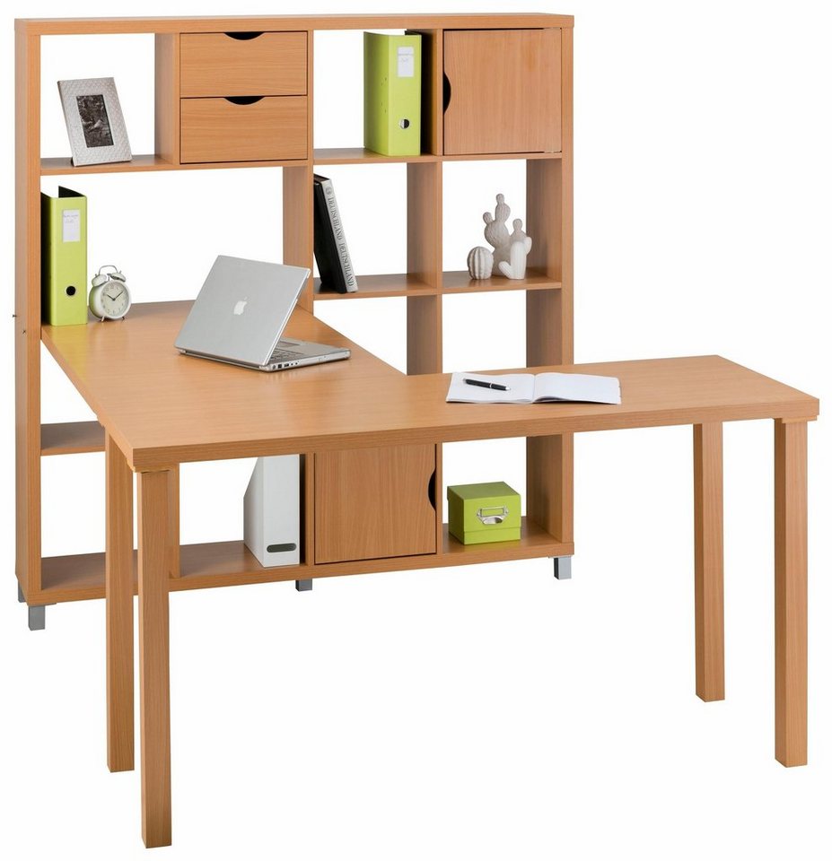 loft24 Regal-Schreibtisch Kiera - Schreibtisch Arbeitstisch Schreibpult, Schreibtisch mit Regal, Arbeitszimmer Home Office, modernes Design Bild 5