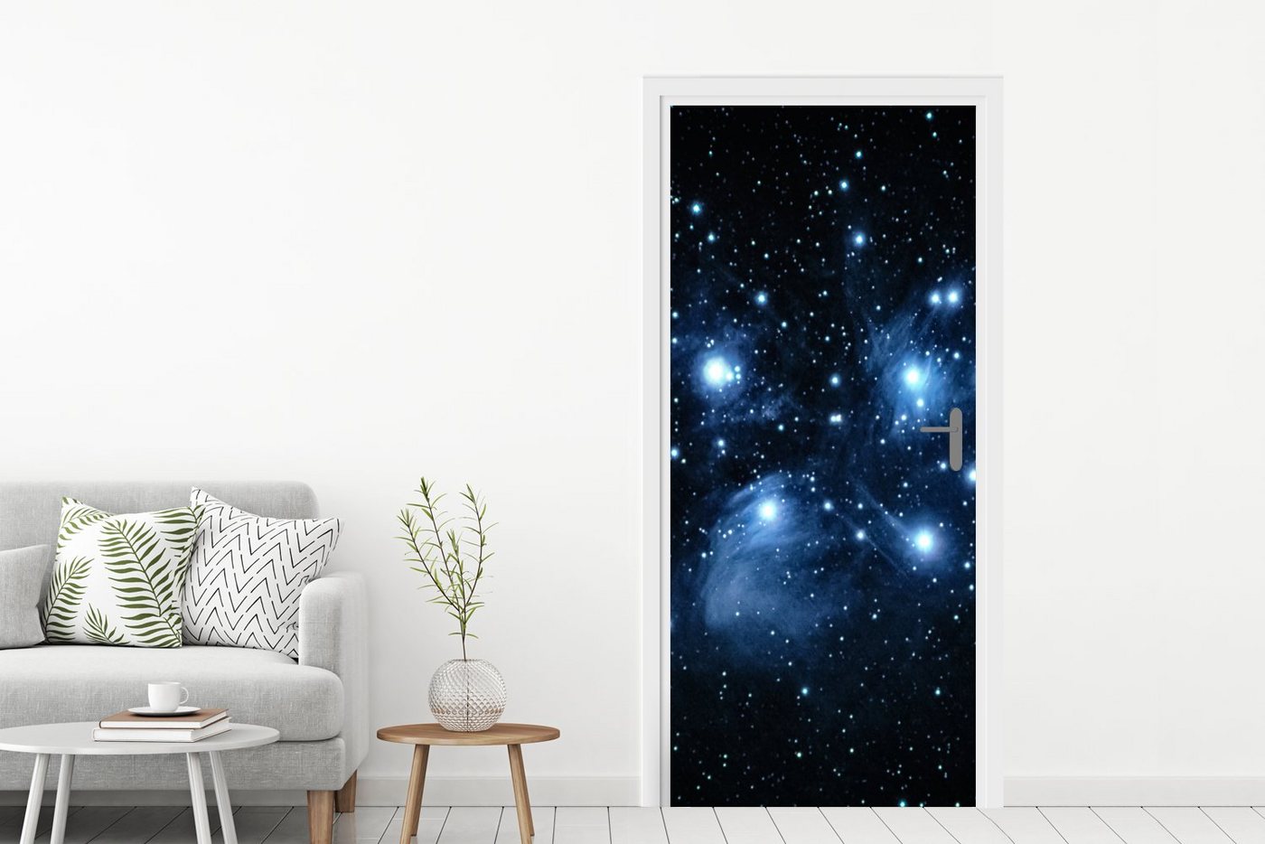 MuchoWow Türtapete Universum - Planeten - Sterne - Jungen - Mädchen - Kinder, Matt, bedruckt, (1 St), Selbstklebende Tapete, Folie für Möbel, 75x205 cm Bild 2