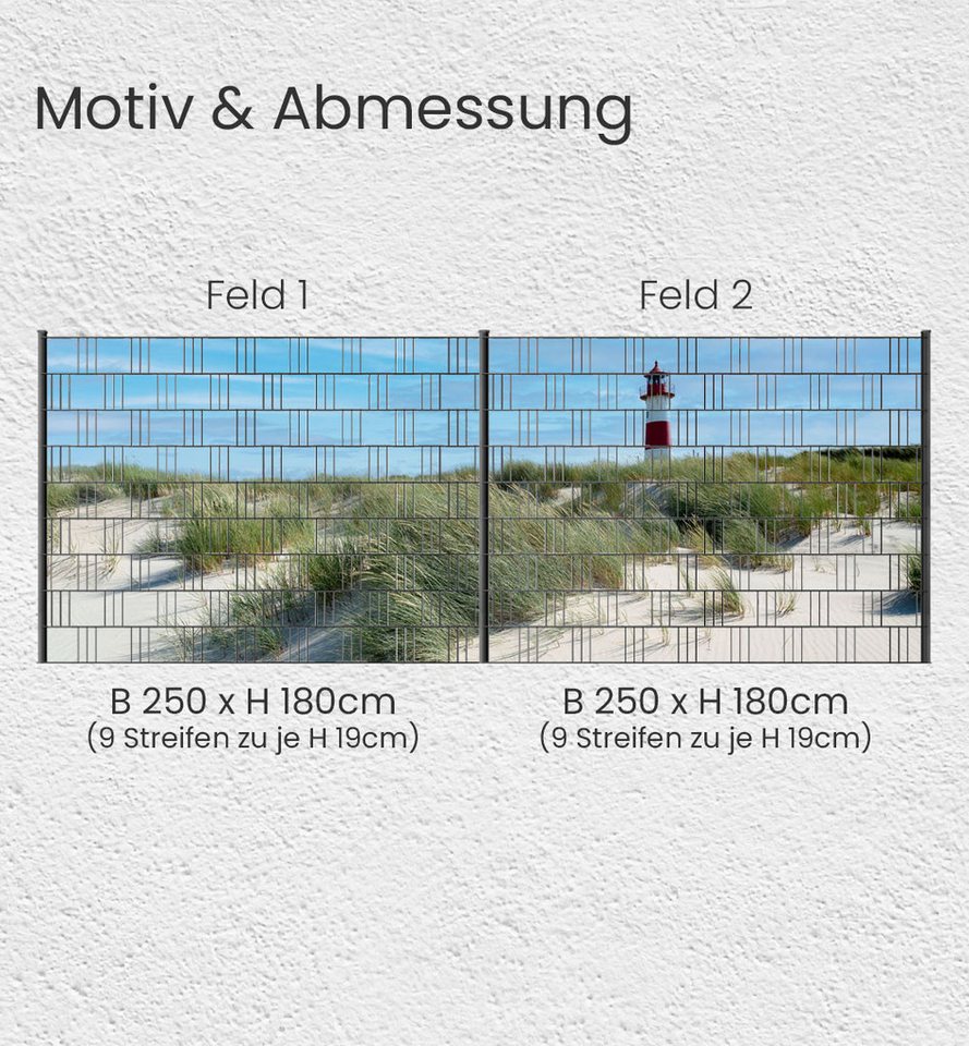 MyMaxxi Sichtschutzstreifen Sichtschutzstreifen Leuchtturm an der Nordsee Sichtschutz Garten Zaun, (Leuchtturm an der Nordsee) Bild 5