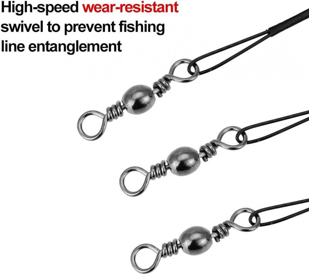 FELIXLEO Angelschnur 72 Pcs Stahlvorfächer, Edelstahl Vorfächer Stahl 15/20/25 cm, (72-St)