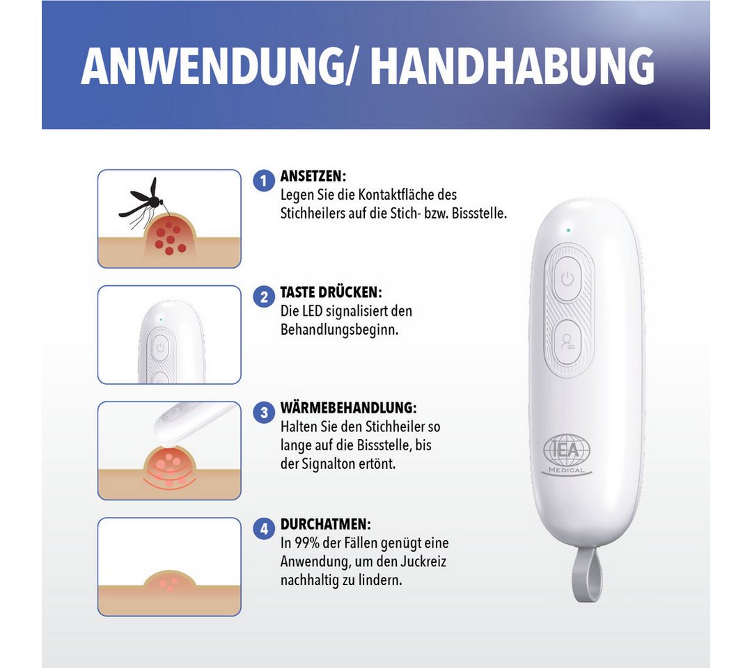 IEA Medical Insektenstichheiler IEA Medical Insektenstichheiler IBR30, Komplettset, Juckreizstopper, lindert Juckreiz & Schwellungen ohne chemische Stoffe Bild 2