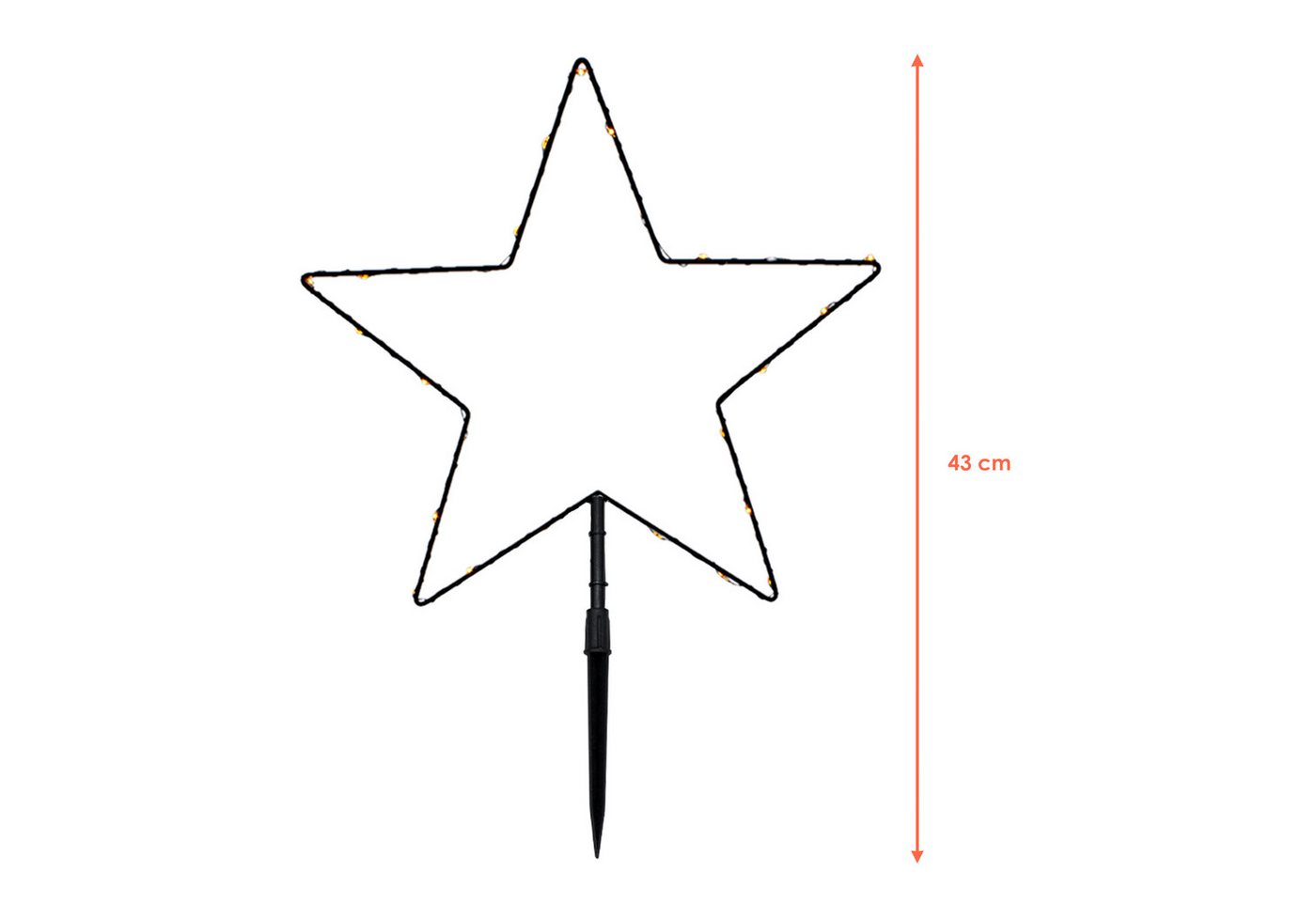 Spetebo Gartenstecker LED Stern Batterie betrieben für Innen und Außen (Set, 1-St., 3 - Sterne) mit Timer funktion Bild 4