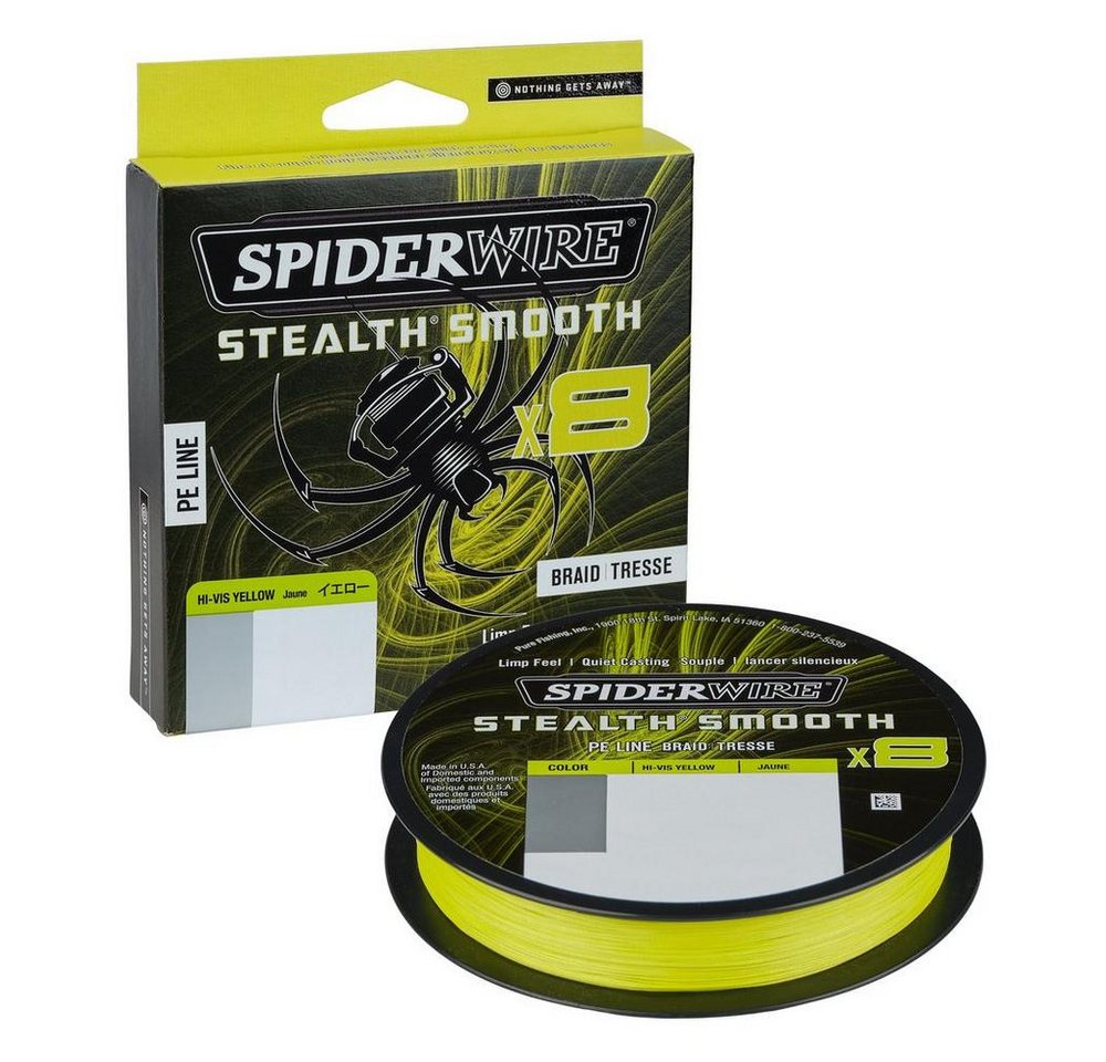 Spiderwire Angelschnur Spiderwire STEALTH SMOOTH 8 YELLOW 150m 300m, 0.07 m Länge, (150m oder 300m)