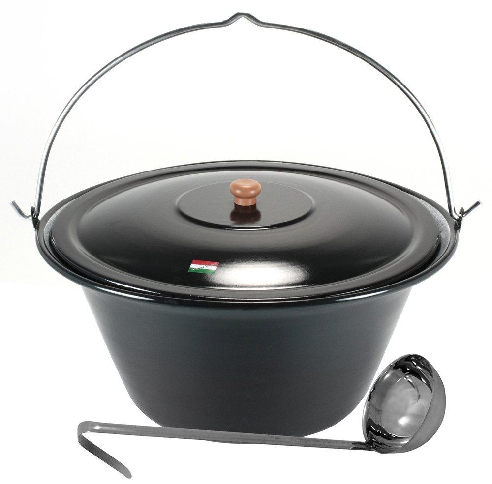 Grillplanet Holzkohlegrill Grillplanet® Gulaschkessel 30 Liter Deckel und Schöpfkelle