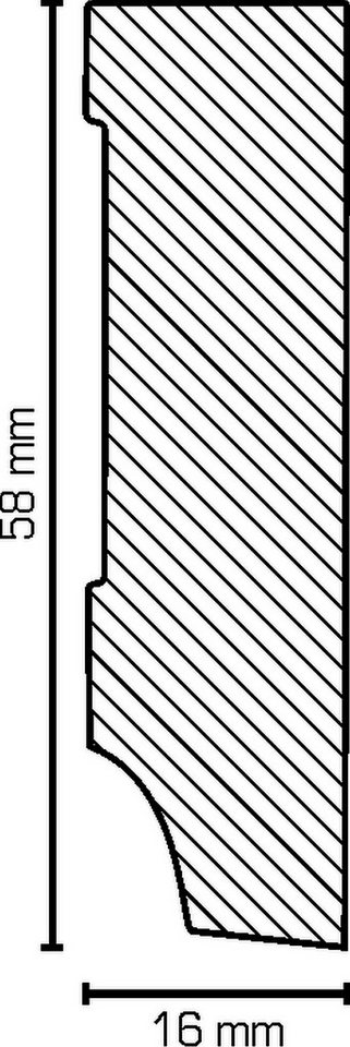 Südbrock Sockelleiste Sockelleiste schwarz MDF 16 x 58 Foliert Fußleiste Modern, L: 250 cm, H: 5.8 cm, 1-St. Bild 3