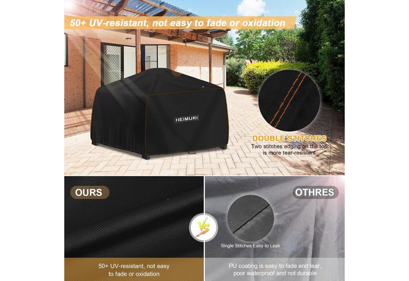 LuxusKollektion Grill-Schutzhülle Grillabdeckung Elektrogrill Wasserdicht Tischgrill BBQ 62x53x33cm Bild 5
