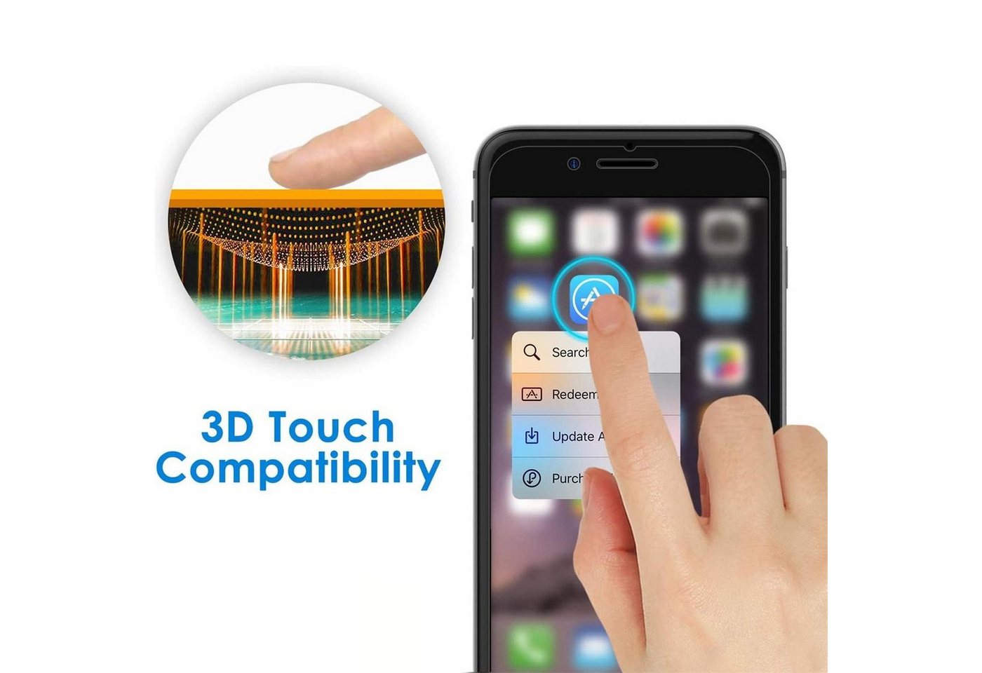CoolGadget Schutzfolie Sichtschutz Panzerfolie für iPhone 7 / 8, (Spar-Set 2in1, Fullscreen), Privacy Fullscreen Glas 2x Anti-Spy Schutzfolie für iPhone 7 / 8 Folie Bild 3